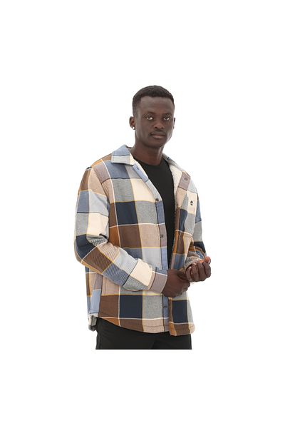 Timberland Timberland Sherpa Lined Plaid Erkek Overshort Shirt - Mavi B0A6UX2EI21-R