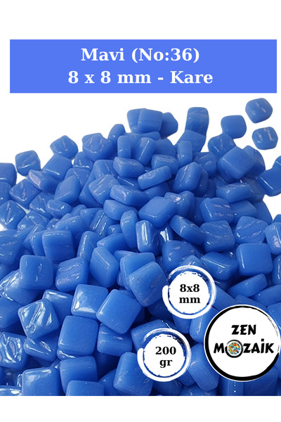 Zen Mozaik Sanatsal Mozaik Çalışmalarınız için 8x8 mm - Kare Cam Mozaik Taşı ...