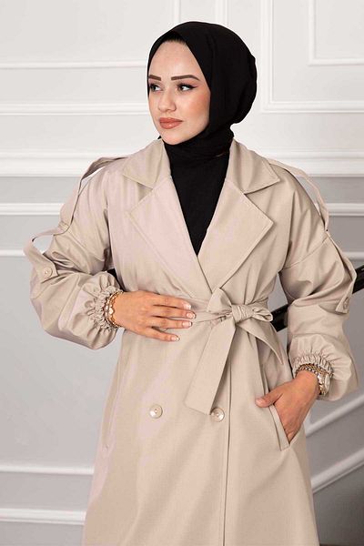 EBRUTESETTÜR Epaulettes Shoulder Button Trench Coat