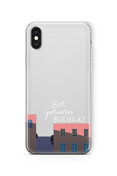 Space Star iPhone X ve Xs Uyumlu Bir Yolunu Bulucaz Tasarım Baskılı Şeffaf Kılıf