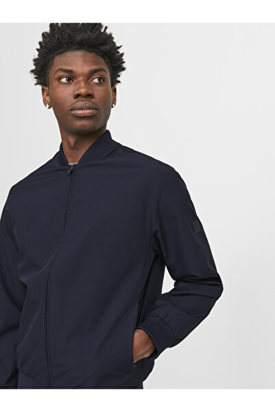 Jack & Jones Solid Bomber Jacket with Ribbed Cuff