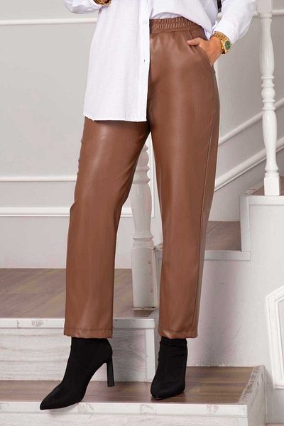 EBRUTESETTÜR LEATHER PANT WITH ELASTIC BELI