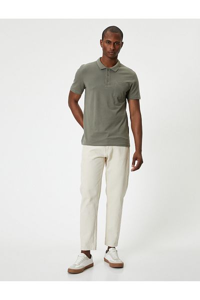 Koton Polo Neck Slim Fit Τσέπη με λεπτομερή κουμπιά