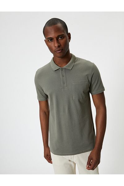 Koton Polo Neck Slim Fit Τσέπη με λεπτομερή κουμπιά