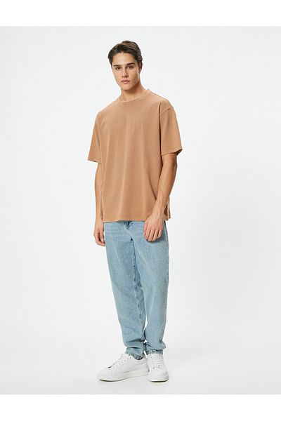 Koton Βαμβακερό μπλουζάκι Oversize - Crew Neck, κοντό μανίκι
