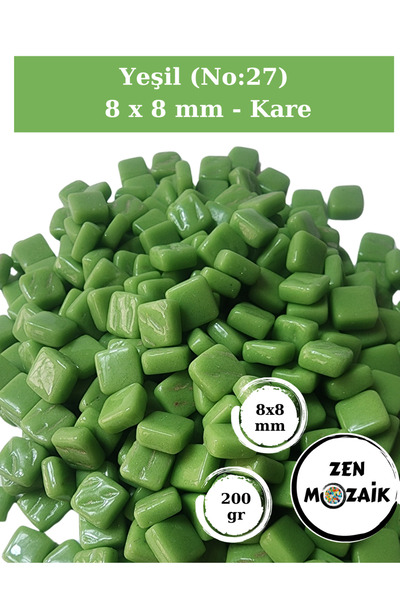 Zen Mozaik Sanatsal Mozaik Çalışmalarınız için 8x8 mm - Kare Cam Mozaik Taşı ...