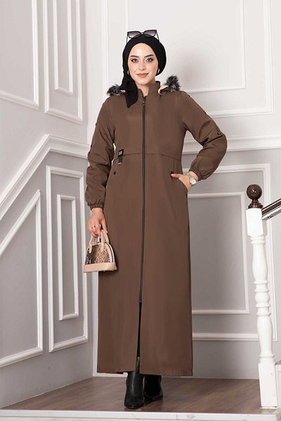 EBRUTESETTÜR Fur Lined Coat with Anchor Detail
