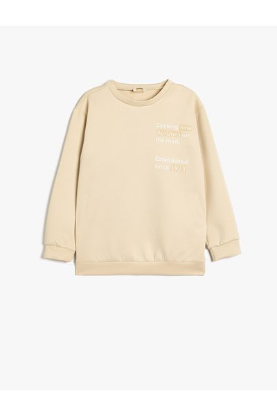 Koton Crew Neck Long Sleeve Sweatshirt - Print Detail