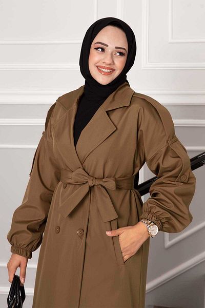 EBRUTESETTÜR Epaulettes Shoulder Button Trench Coat