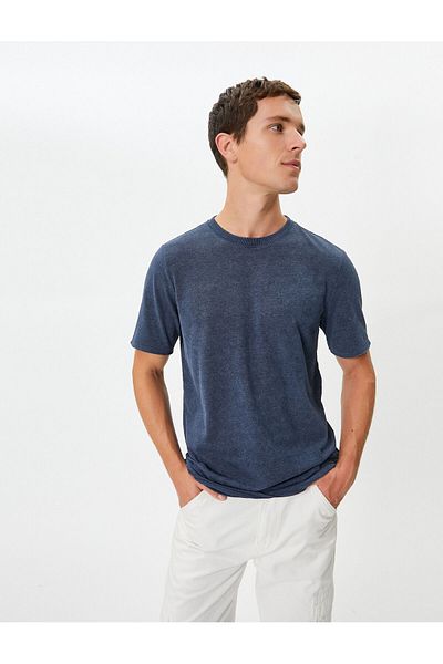 Koton Tricou lavabil de bază cu mânecă scurtă cu decolteu