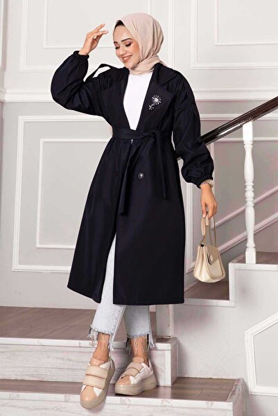EBRUTESETTÜR Epaulettes Shoulder Button Trench Coat