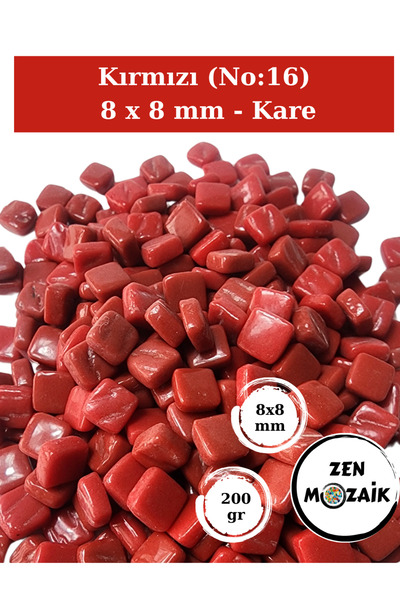 Zen Mozaik Sanatsal Mozaik Çalışmalarınız için 8x8 mm - Kare Cam Mozaik Taşı ...