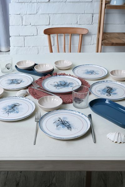 Keramika Marine Life Breakfast Set 14 Pieces for 6 People