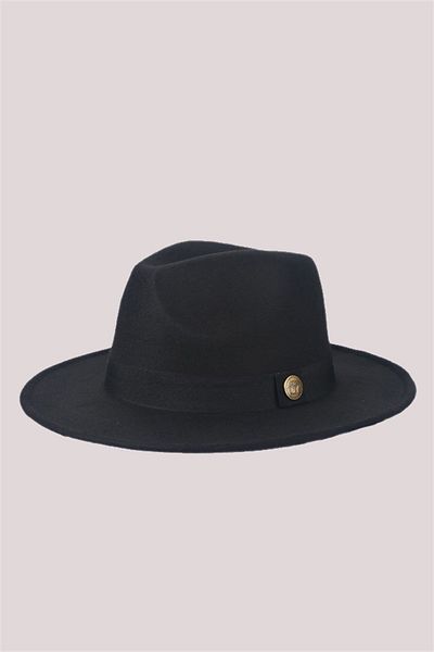 Külah Men's Black Fedora Hat