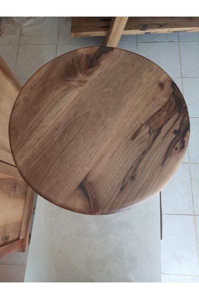 oliveforestwood Ceviz Ağacından Sehpa (50x50) (Ayaklar Dahil)