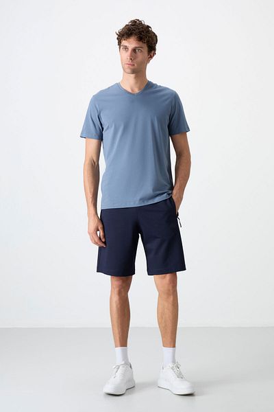 TOMMY LIFE Pantaloni scurți pentru bărbați, cu fermoar ascuns, cu șireturi, buzunar la spate - 81136
