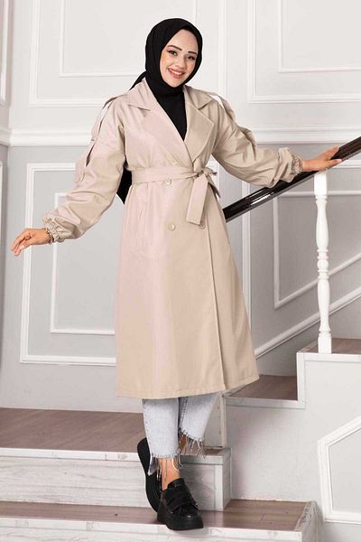 EBRUTESETTÜR Epaulettes Shoulder Button Trench Coat