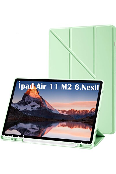 m.tk moveteck İpad Air 11inç M2 2024 Kılıf Kalem Bölmeli Şarj Yuvalı Katlanab...