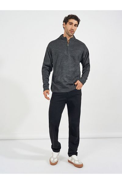 Styli Relaxed Fit Quarter Zip Up Lightweight Sweater