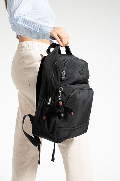 KONFOR SANMORRIS Unisex Αδιάβροχο υφασμάτινο 3 θήκες Μαύρο σχολικό σακίδιο ταξιδιού με θήκη φορητού υπολογιστή 3005