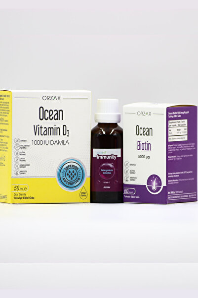 Ocean Estellife Immunity - فيتامين D3، أوشن بيوتين 5000 مللي جرام حزمة أقراص