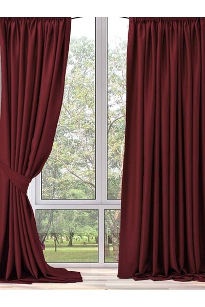 NİVEMESHOME Claret Red Blackout Flat Blackout Sunshade Apm