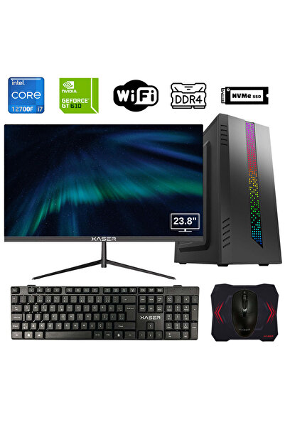 XASER Xsr916 i7 12700F 16GB Ram 512GB M.2 NVMe SSD 2GB GT610 23.8" Monitör  M...
