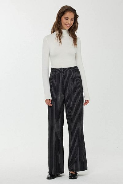 Hiccup Pantaloni drepti cu dungi cu talie înaltă
