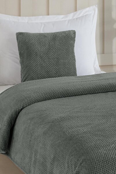 LADYNİL Wellsoft Tek Kişilik Yatak Örtüsü Ve Battaniyesi . 150 X 220 1 Adet Kırlent Kılıfı Yeşil