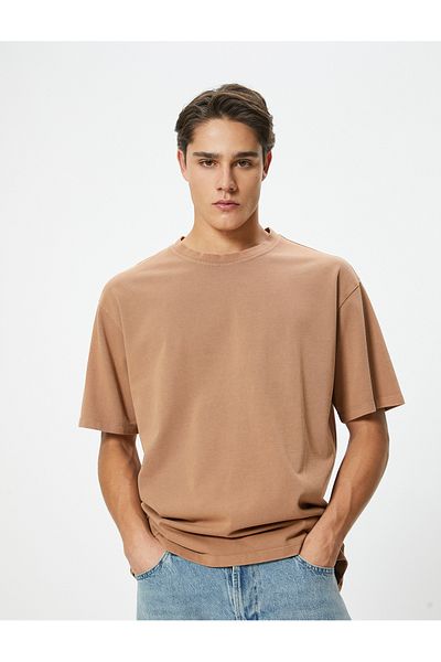Koton Βαμβακερό μπλουζάκι Oversize - Crew Neck, κοντό μανίκι