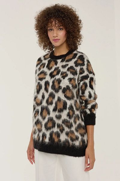 Hiccup Pulover tricotat cu model leopard