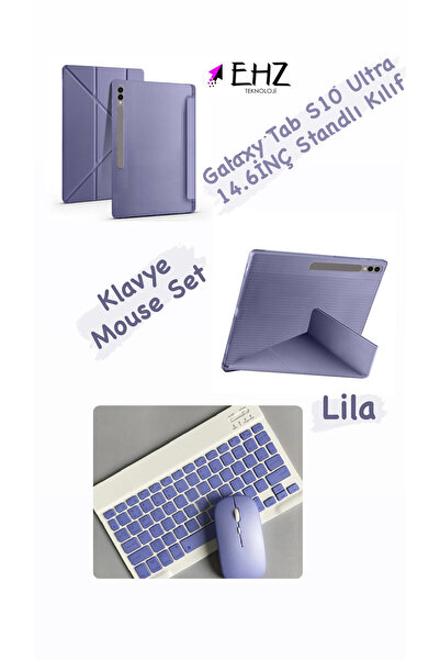 EHZ TEKNOLOJİ Galaxy Tab S10 ULTRA 14.6İNÇ Uyumlu Standlı Tablet Kılıfı + Blu...