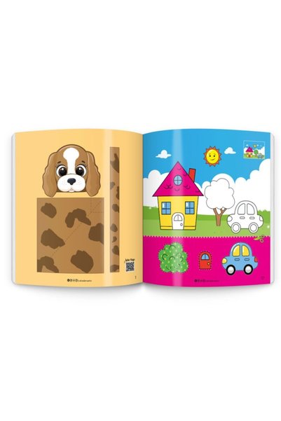 yükselen zeka Kes Yapıştır Makaslı Kitap El Becerileri Seti (3-6 Yaş )