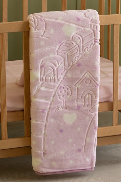 Dinarsu Embos Baby Blanket with Neck Pillow and Gift Box