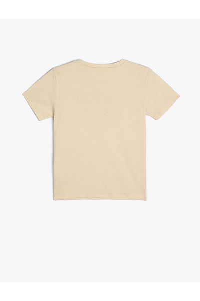 Koton Βαμβακερό κοντομάνικο μπλουζάκι - Crew Neck, Slogan Printed