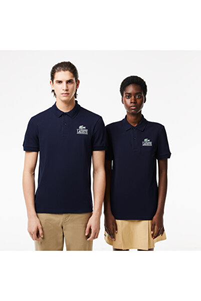 Lacoste Unisex Regular Fit Baskılı Lacivert Polo