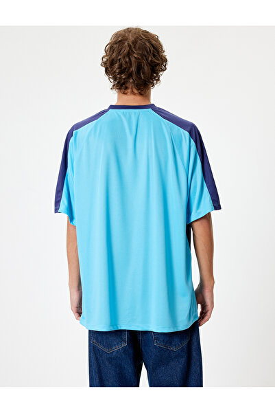 Koton Oversize Kolej Tişört Slogan Baskılı Kısa Kollu