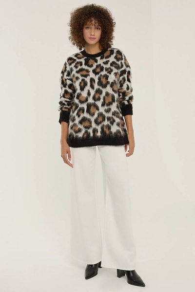Hiccup Pulover tricotat cu model leopard