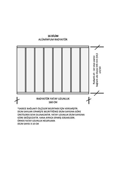 EuroStar Alüminyum Panel Radyatör Ekol 600x1600 Ral 9010