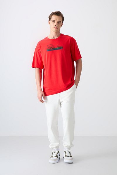 TOMMY LIFE Ανδρικό μπλουζάκι με στάμπα Fiesta Cotton Thick Soft Texture Oversize Fit - 88334
