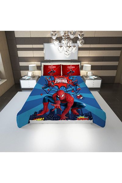 hediyechy Vita Desing Spiderman Printed Double Duvet Cover Set