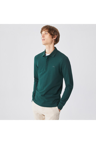 Lacoste Erkek Regular Fit Uzun Kollu Koyu Yeşil Paris Polo