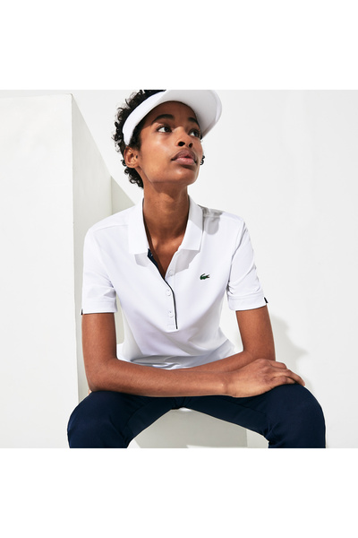 Lacoste Kadın Slim Fit Beyaz Polo