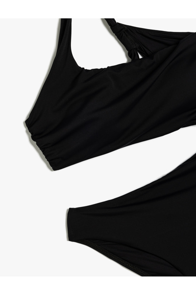 Koton Tek Omuz Mayokini Asimetrik Drape Detaylı