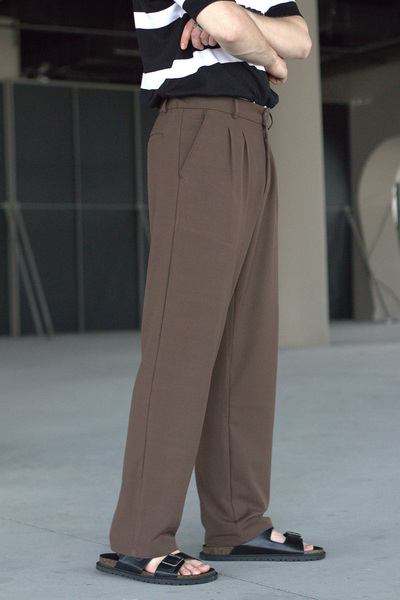 HYMAN Ανδρικό υφασμάτινο παντελόνι φαρδύ κομμένο