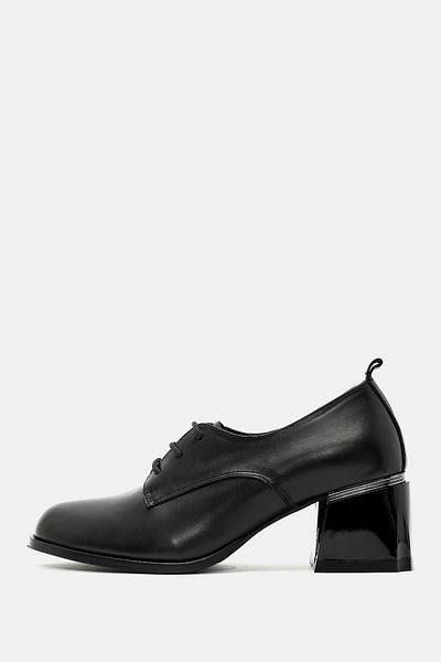 Bestyle Loafer cu toc din piele naturală neagră pentru femei Retrro