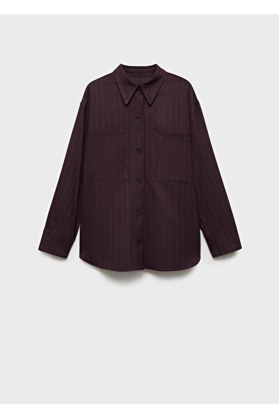 MANGO Woman İnce çizgili gömlek ceket