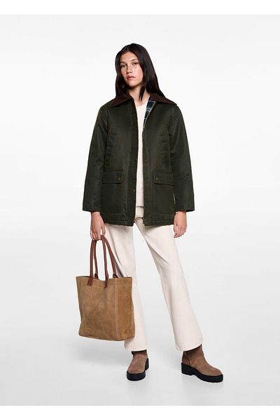 Mango Teen Κερωμένο Look Long Parka