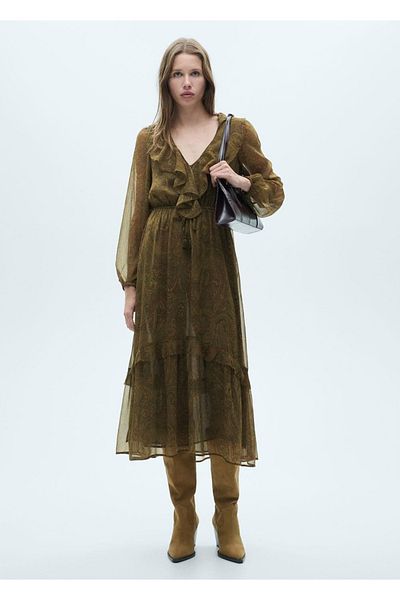 MANGO Woman Φόρεμα με στάμπα σάλι
