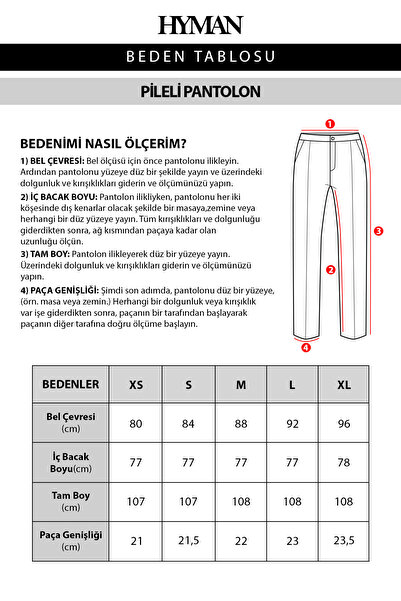HYMAN Pantaloni din stofă cu pliuri pentru bărbați